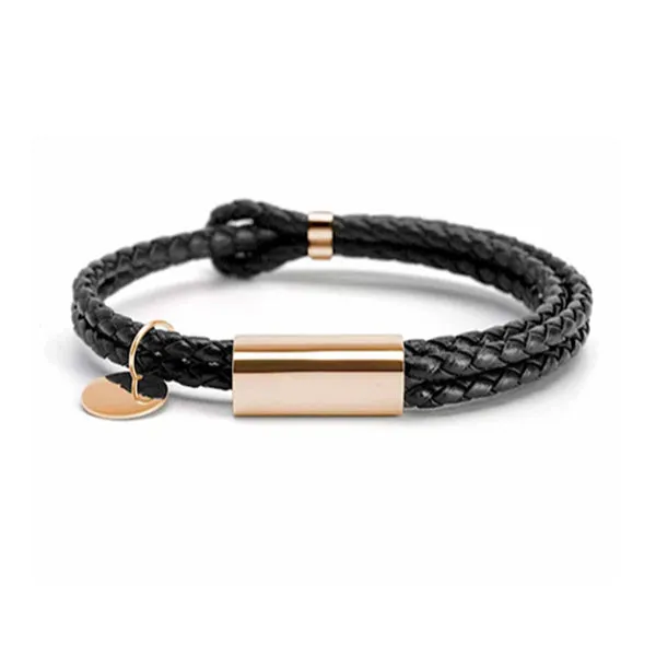 Leather Double Rope Braided Bracelet (Inner Perimeter 150mm - 250mm) 真皮雙繩編織手鍊 (內周長 150mm - 250mm) KJBR16035