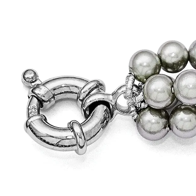 Majestik Grey Shell Pearl Twist Necklace