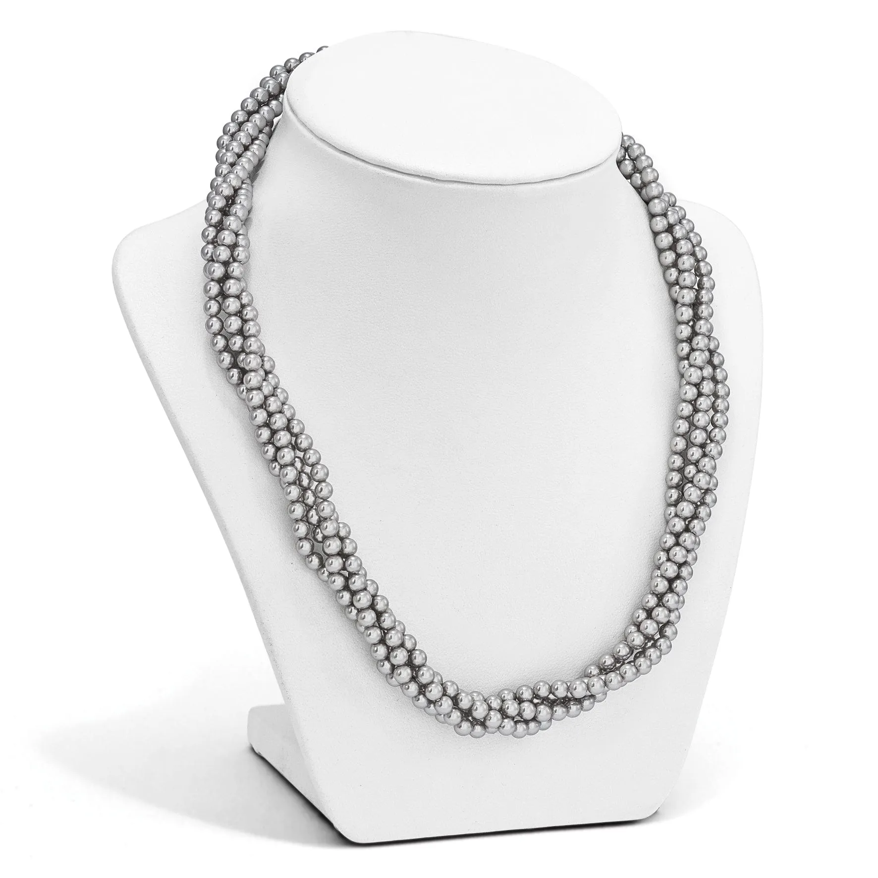 Majestik Grey Shell Pearl Twist Necklace