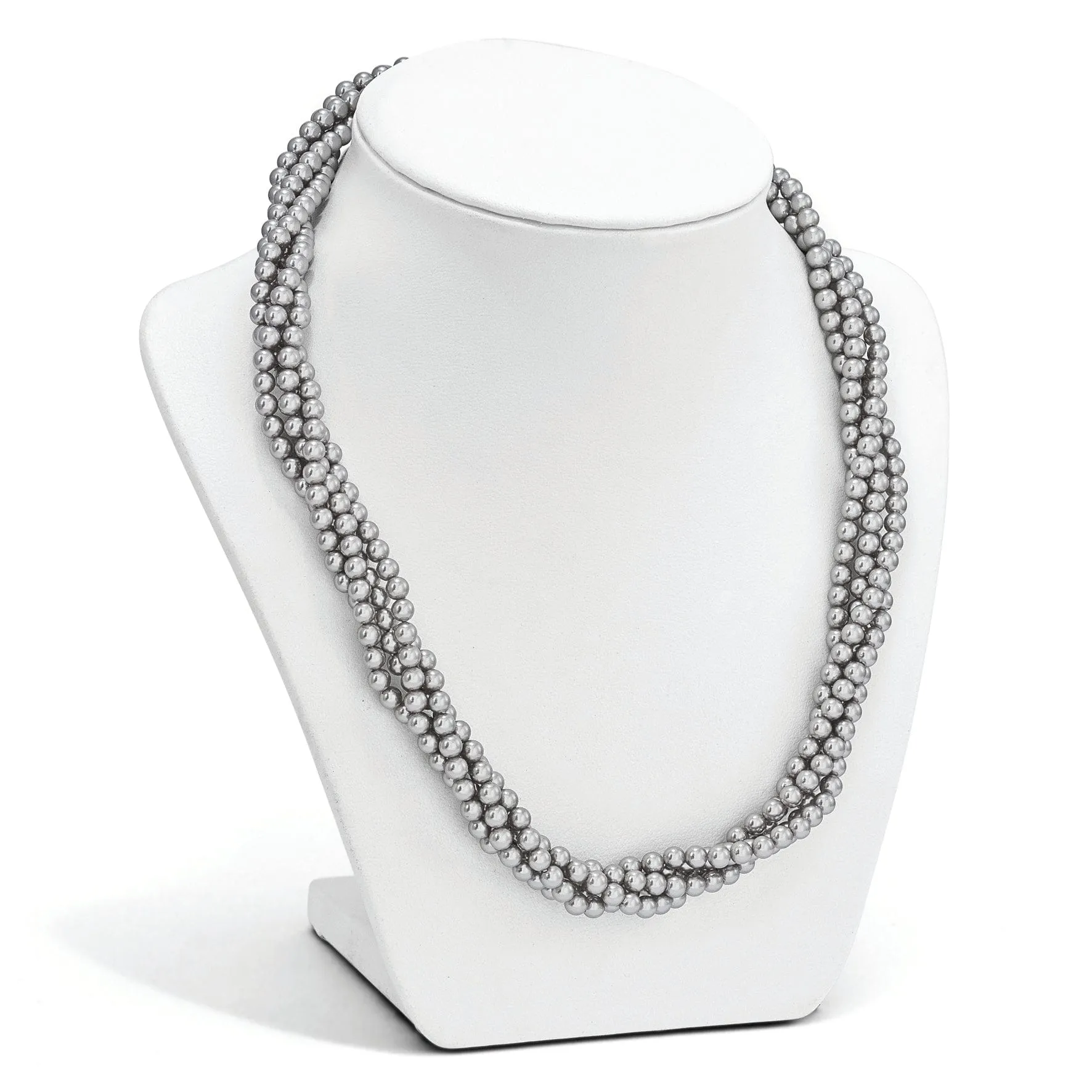 Majestik Grey Shell Pearl Twist Necklace