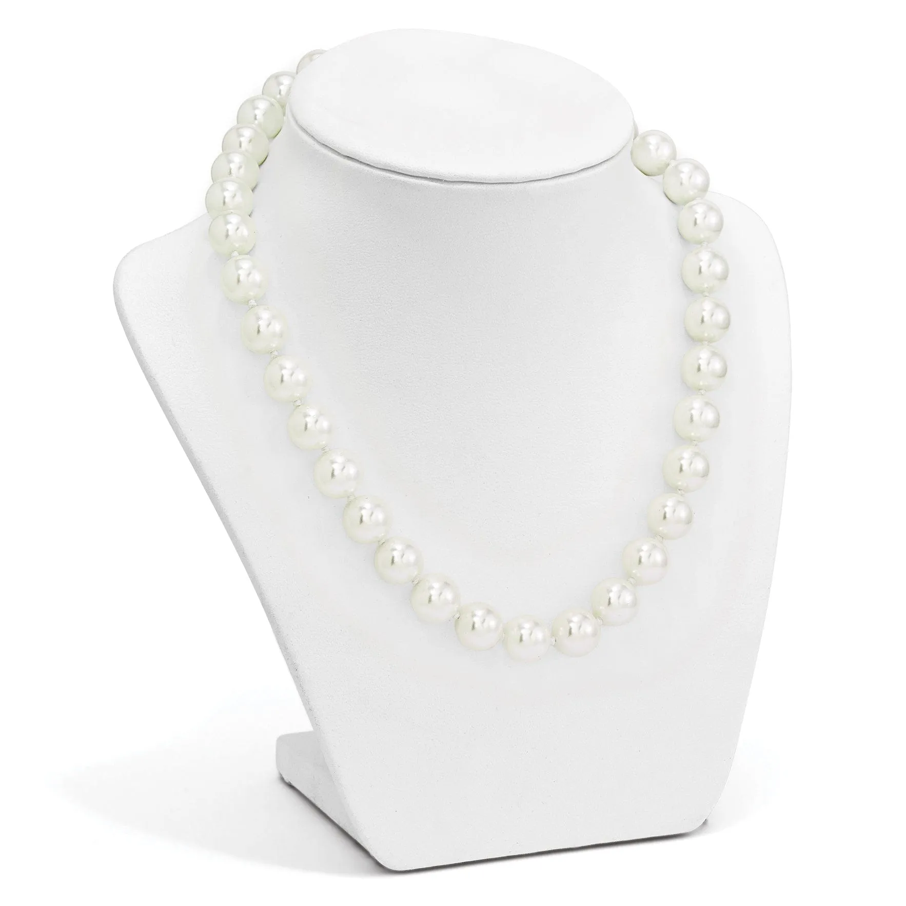 Majestik White Shell Pearl CZ Clasp Necklace