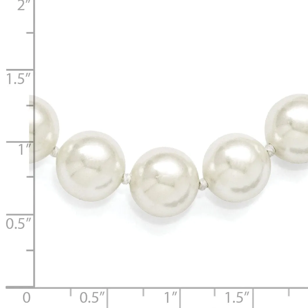 Majestik White Shell Pearl CZ Clasp Necklace
