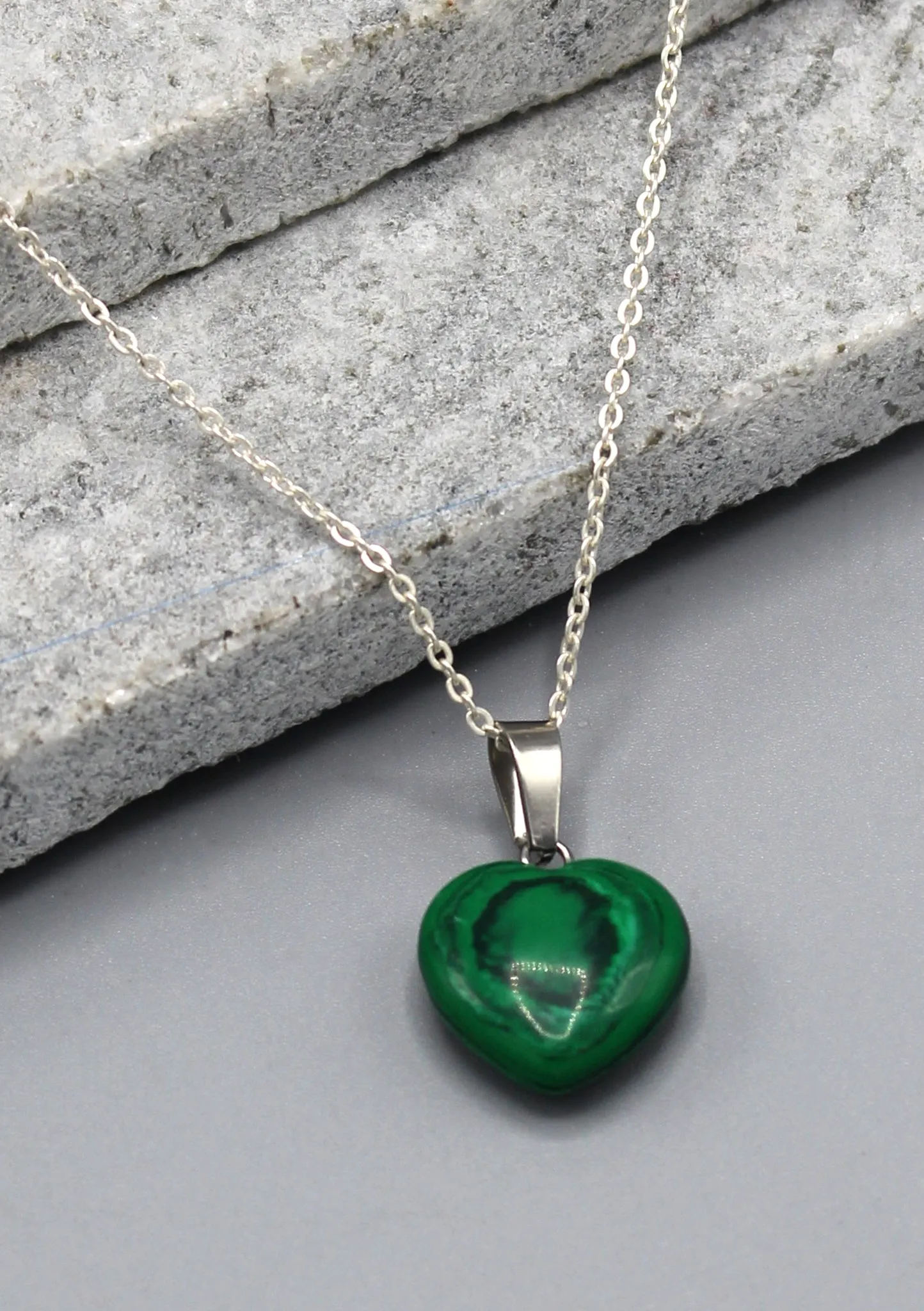 Malachite Heart Shape Pendant