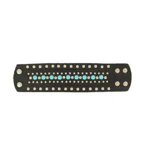M&F Ladies Leather Turquoise and Black Cuff Bracelet 30508