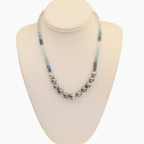 Mana Ombre Aquamarine Tahitian Pearl Necklace