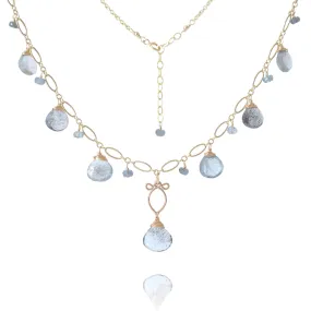 Mara - Moss Aquamarine, 14k Gold Filled Necklace
