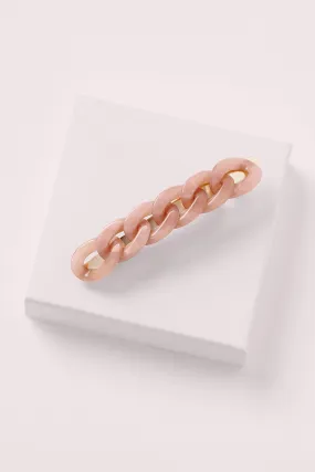 Marble Link Chain Baguette Barrette - Champagne