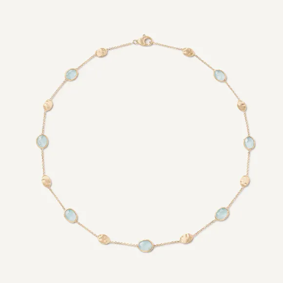 Marco Bicego 18k Yellow Gold "Siviglia" Aquamarine Necklace