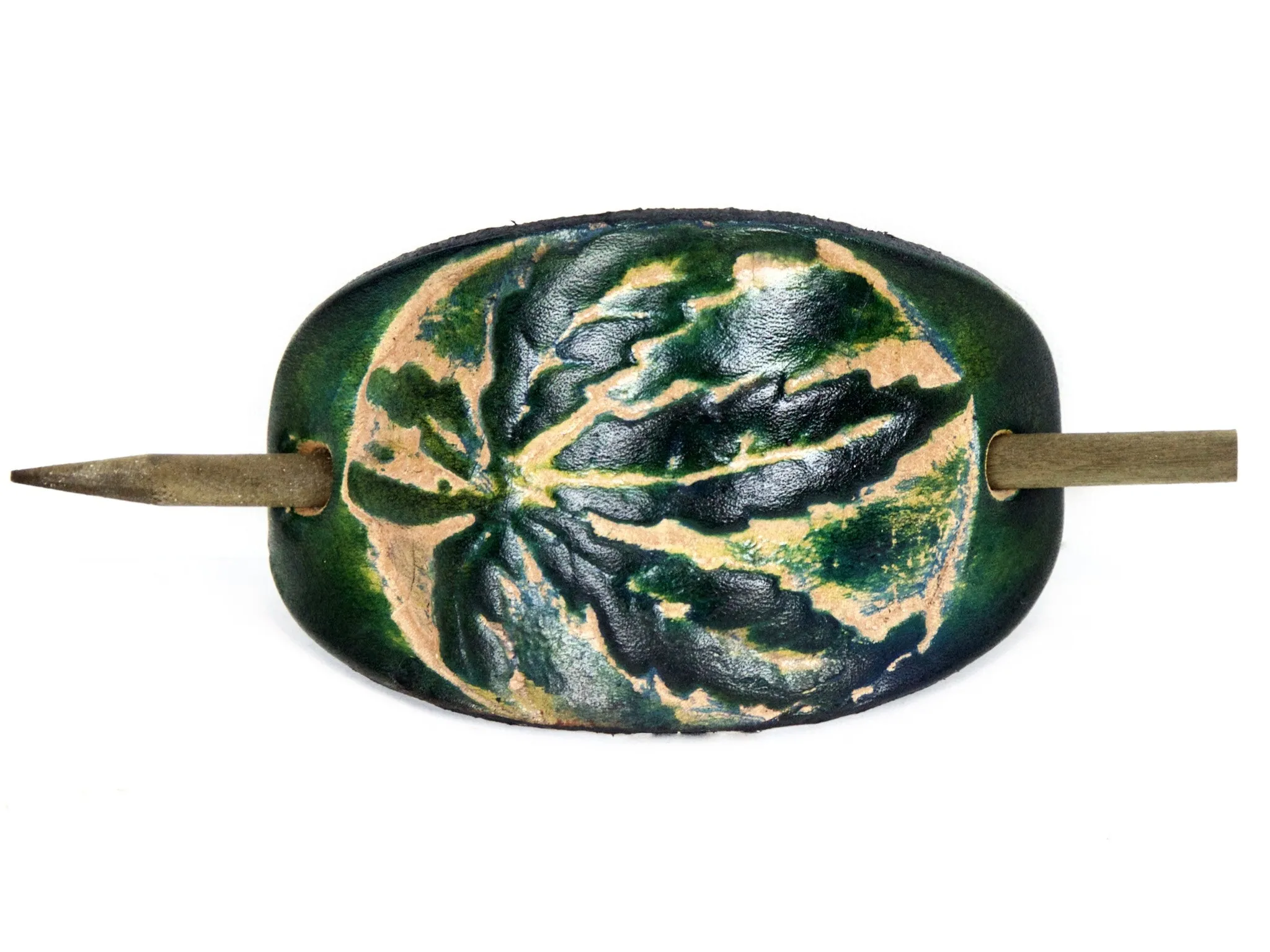 Mary Jane Leather Hair Barrette