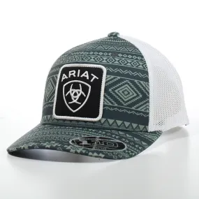 Mens Ariat Flexfit Snapback Aztec Hat Multi