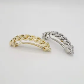metal chain embellished hair barrette for women