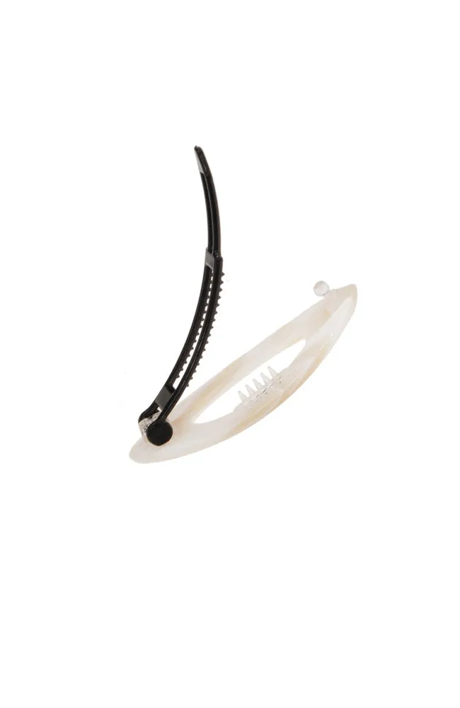 Mini Cutout Oval Plastic Tige Boule Barrette - Classic