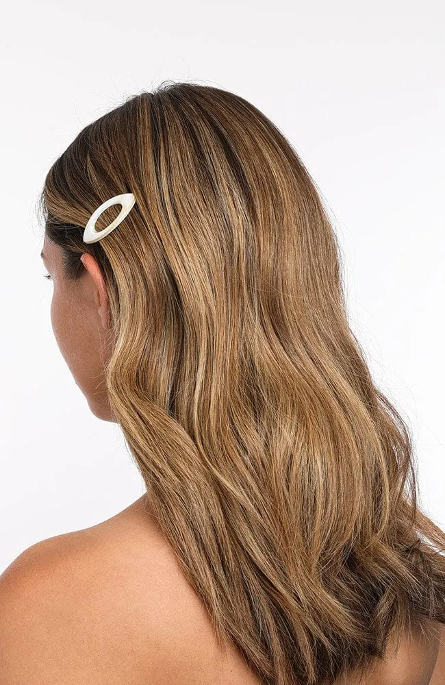 Mini Cutout Oval Plastic Tige Boule Barrette - Classic