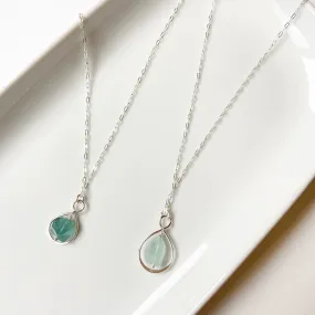 Mini Gemstone Infinity Short Necklace in Gold or Silver (16 inches)
