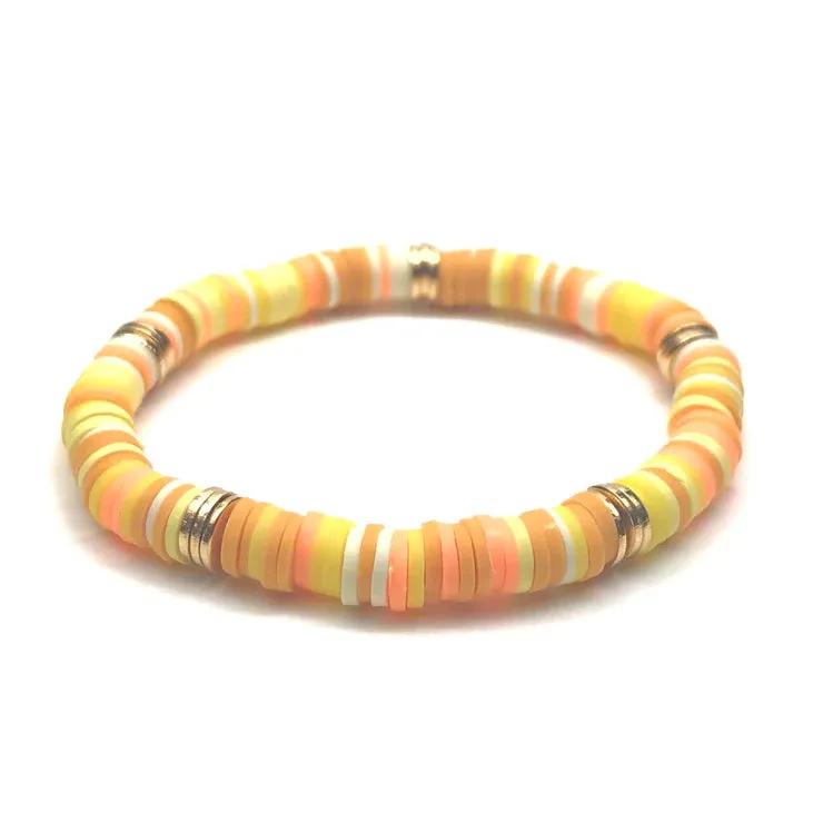 Mini Stripe Heishi Stretch Bracelet
