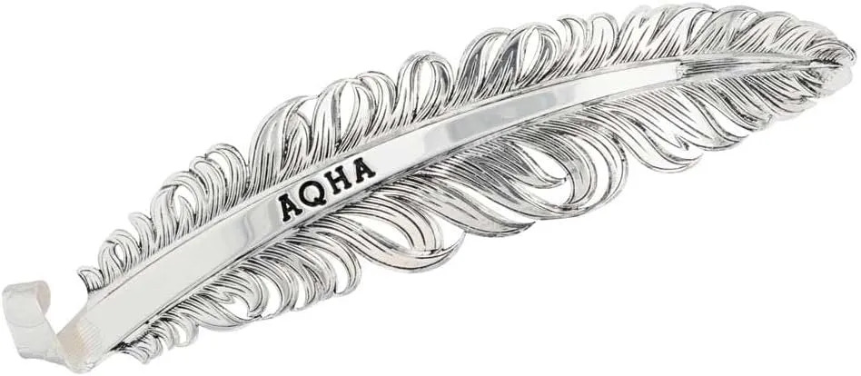 Montana Silversmiths AQHA Silver Retro Hat Feather - QHF4210RTS