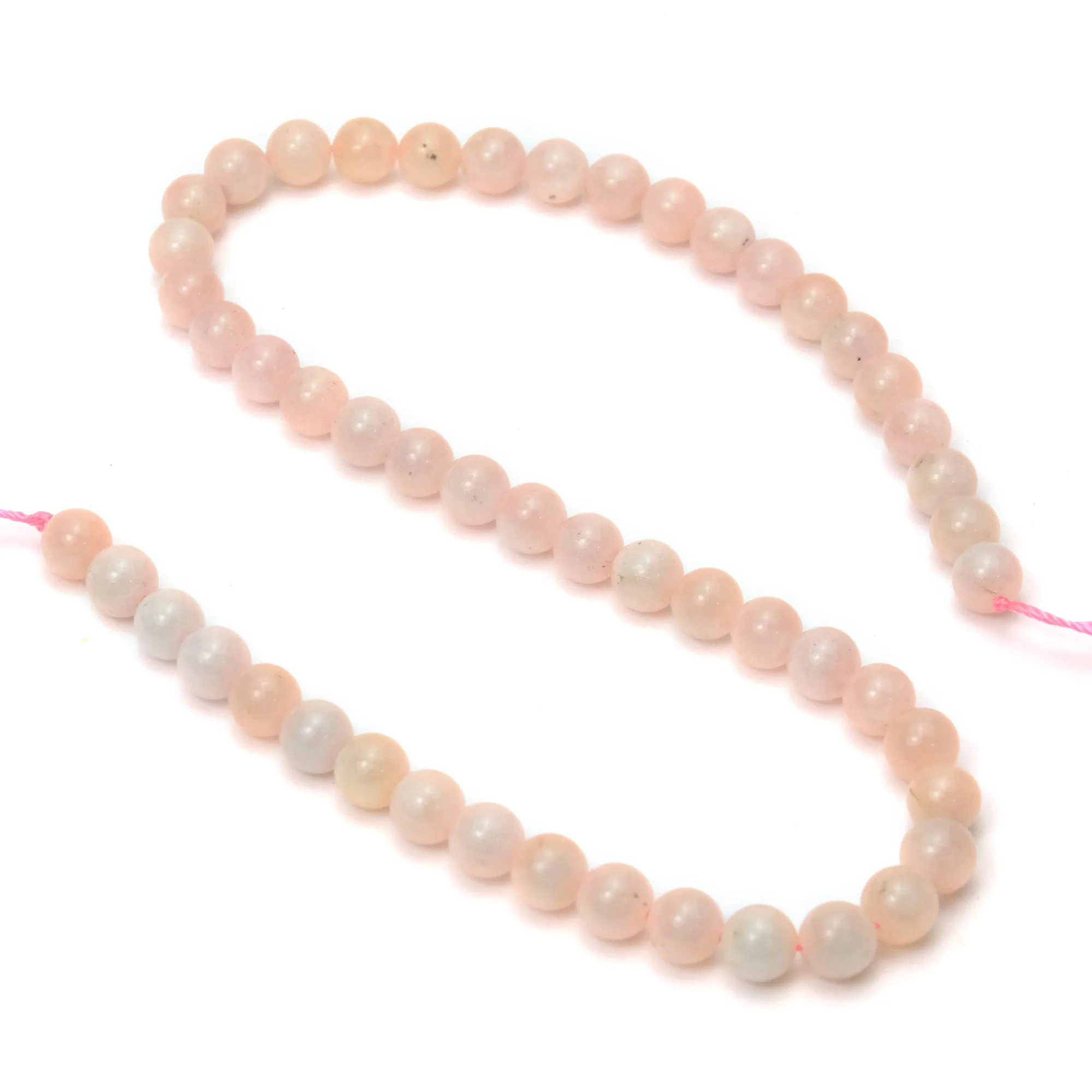 Morganite 8mm Smooth Rounds Strand
