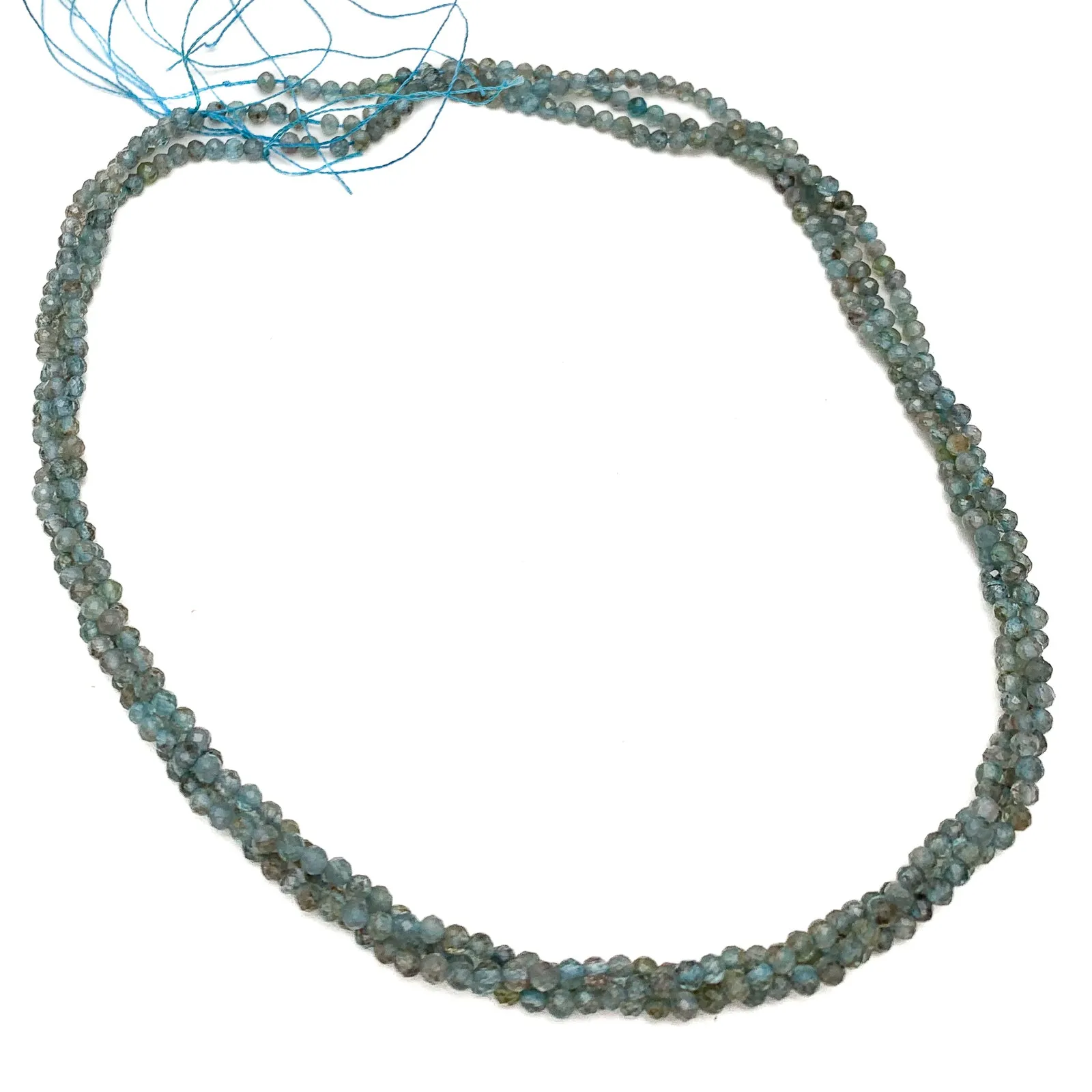 Moss Aquamarine 3mm Faceted Rounds Bead Strand