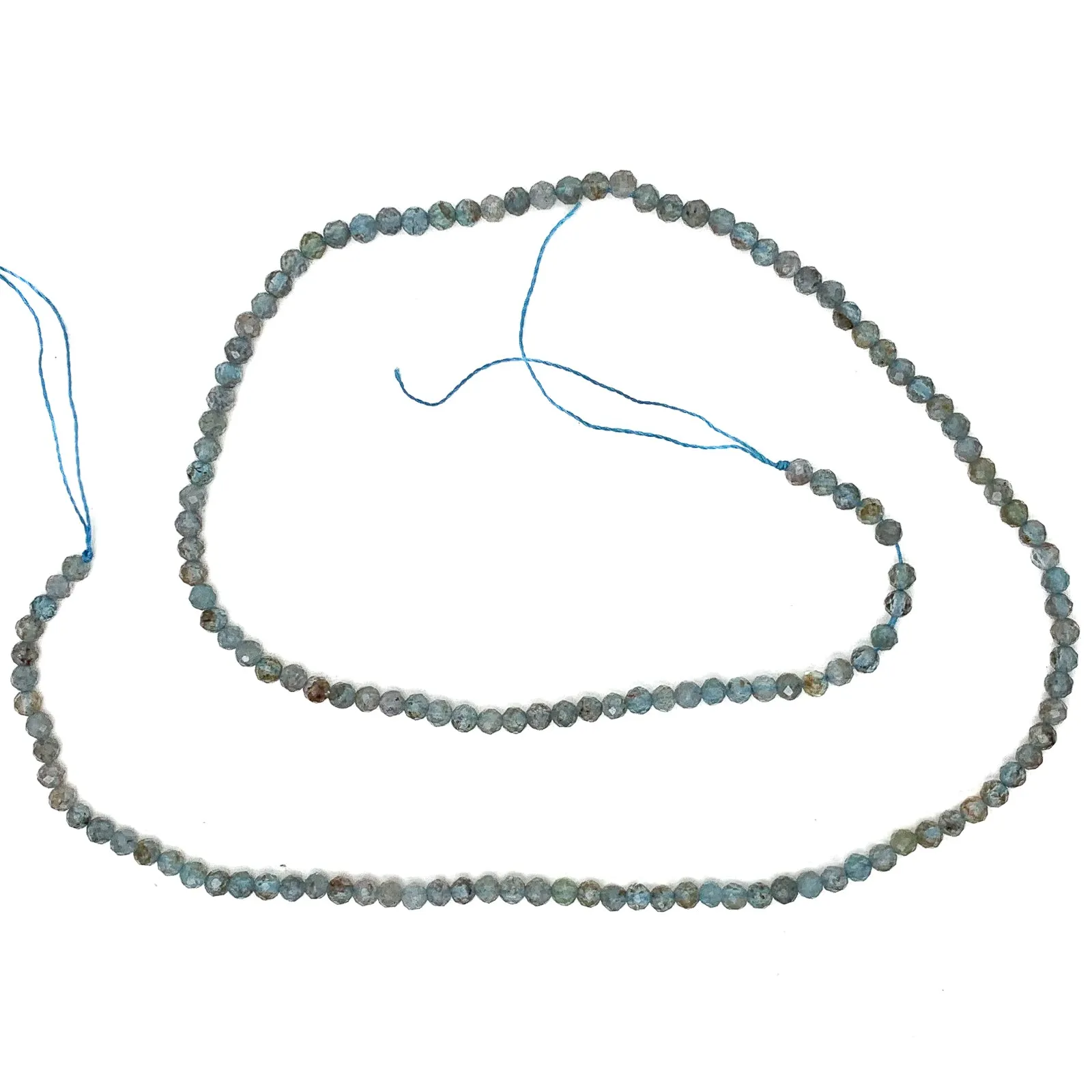 Moss Aquamarine 3mm Faceted Rounds Bead Strand