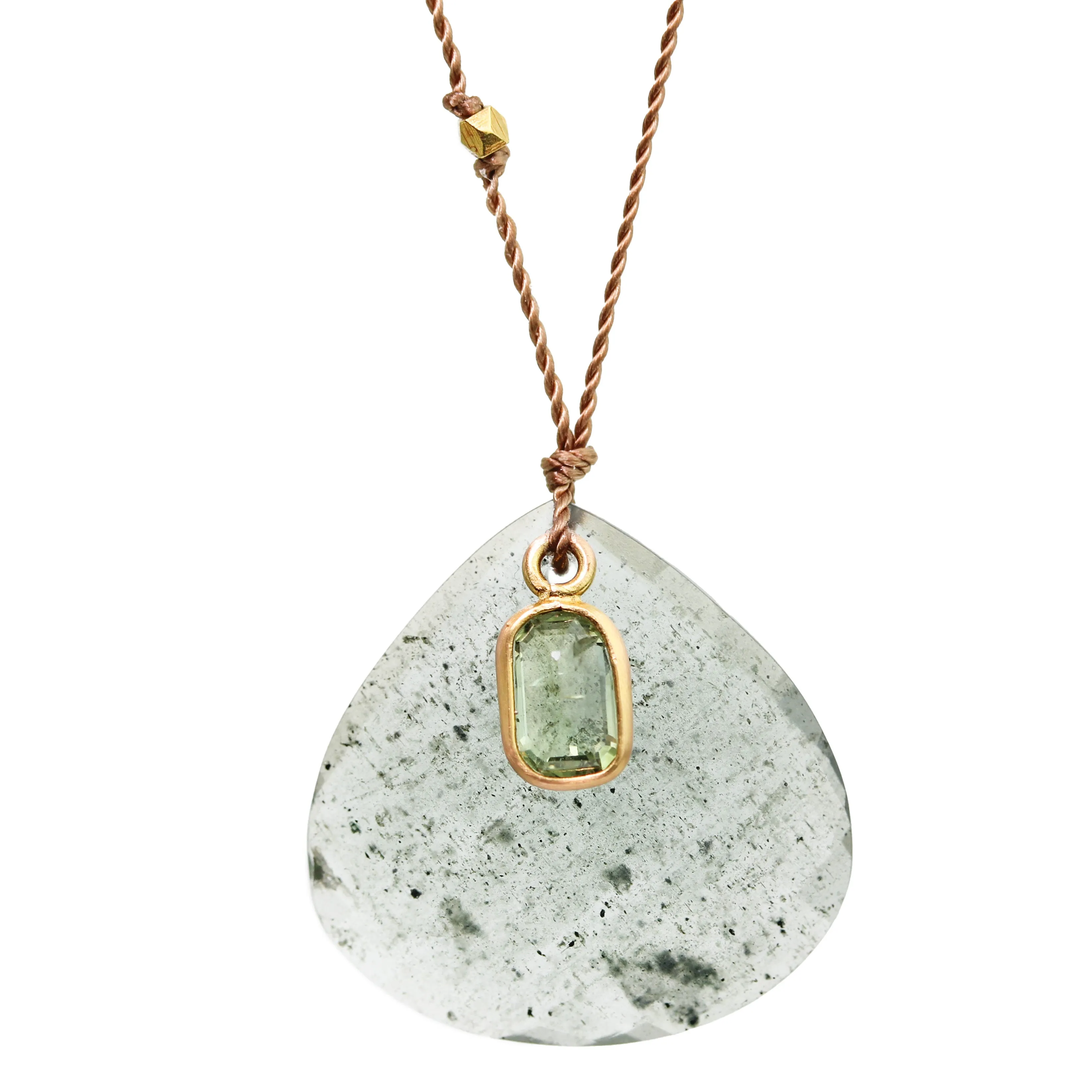Moss Aquamarine   Green Sapphire Necklace