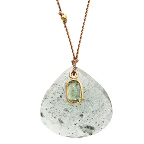 Moss Aquamarine   Green Sapphire Necklace