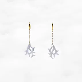 Mother Pearl Coral Branch Earrings