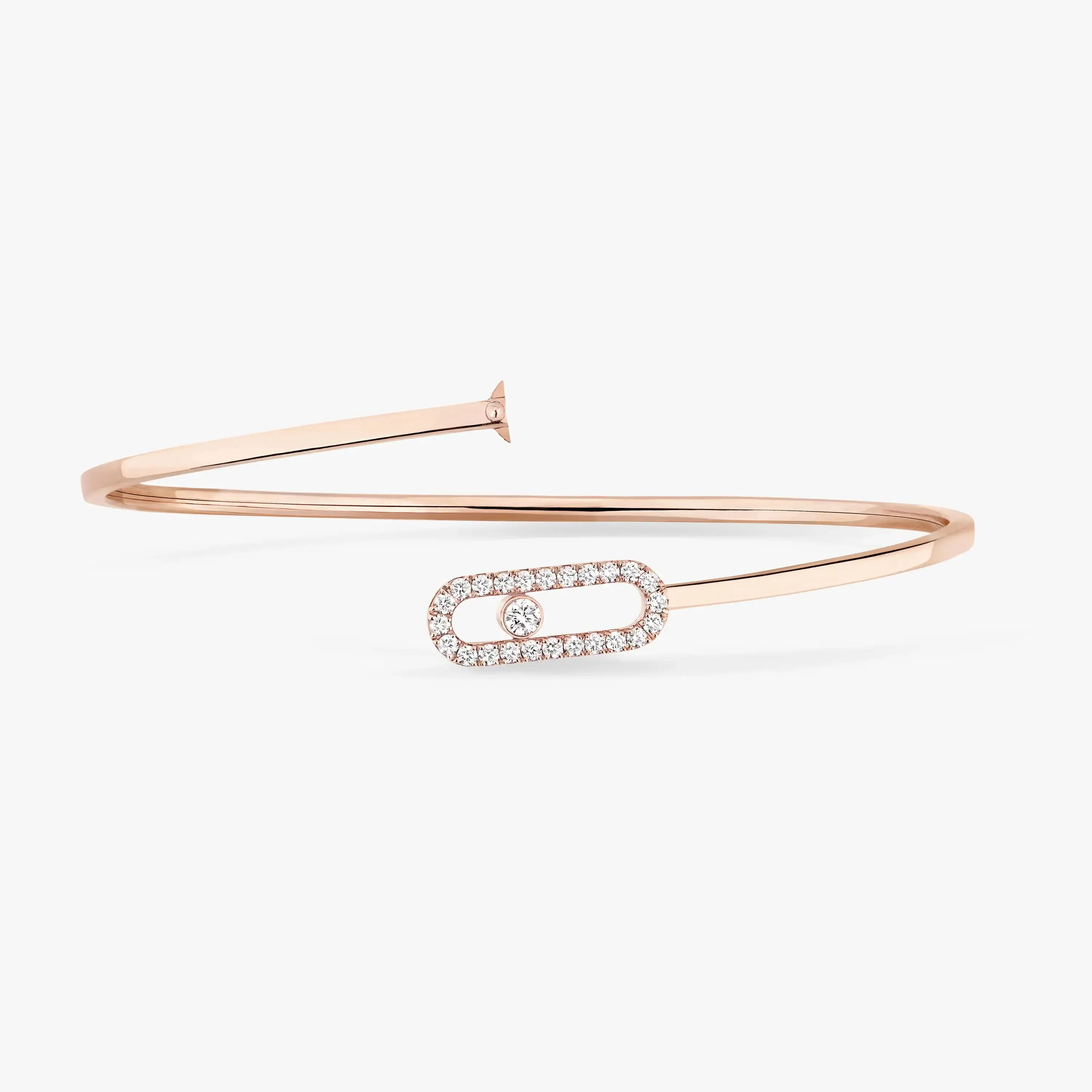 Move Uno Pavé Flex Bangle MM in Rose Gold with Diamonds