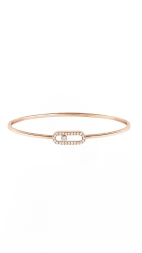 Move Uno Pavé Flex Bangle MM in Rose Gold with Diamonds