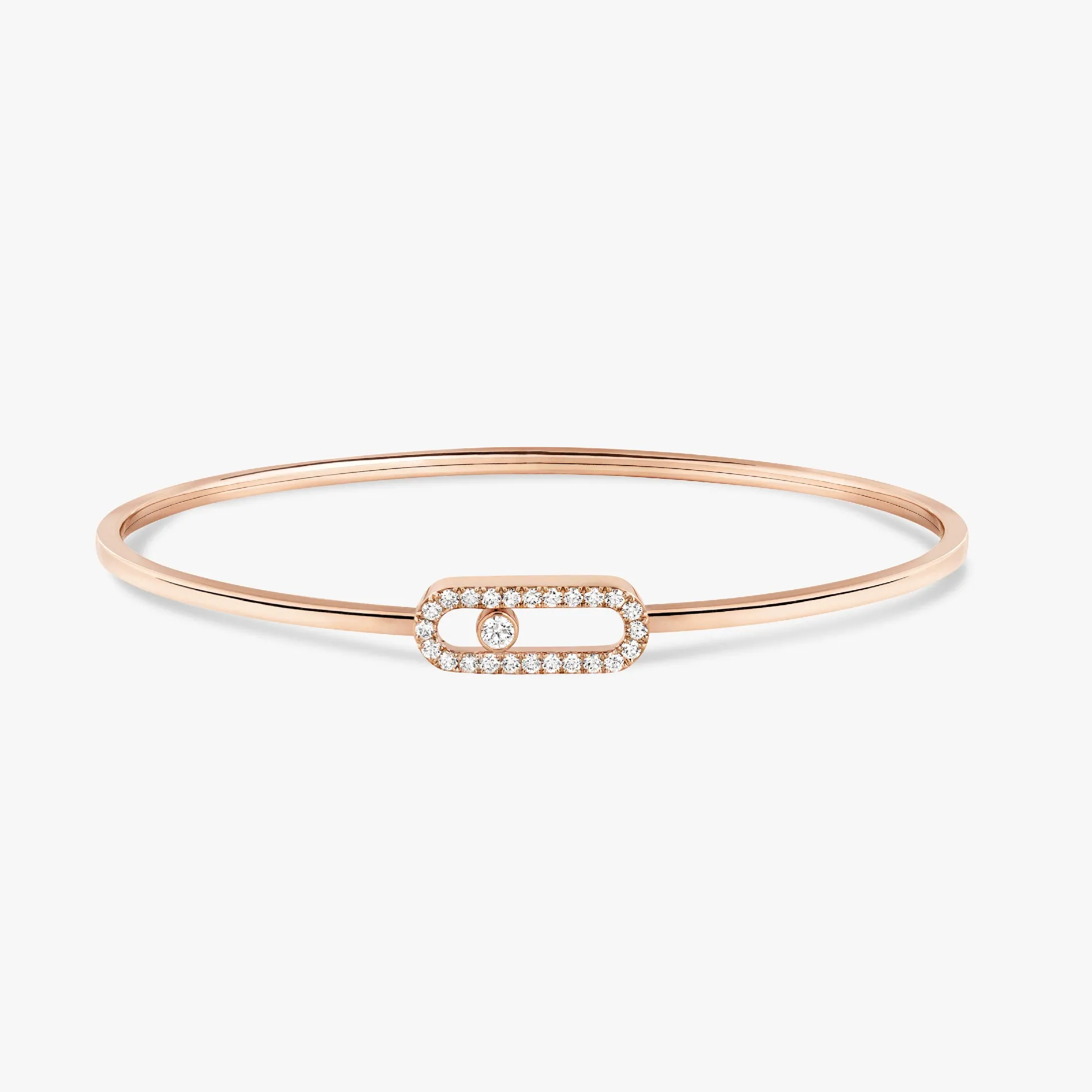 Move Uno Pavé Flex Bangle MM in Rose Gold with Diamonds