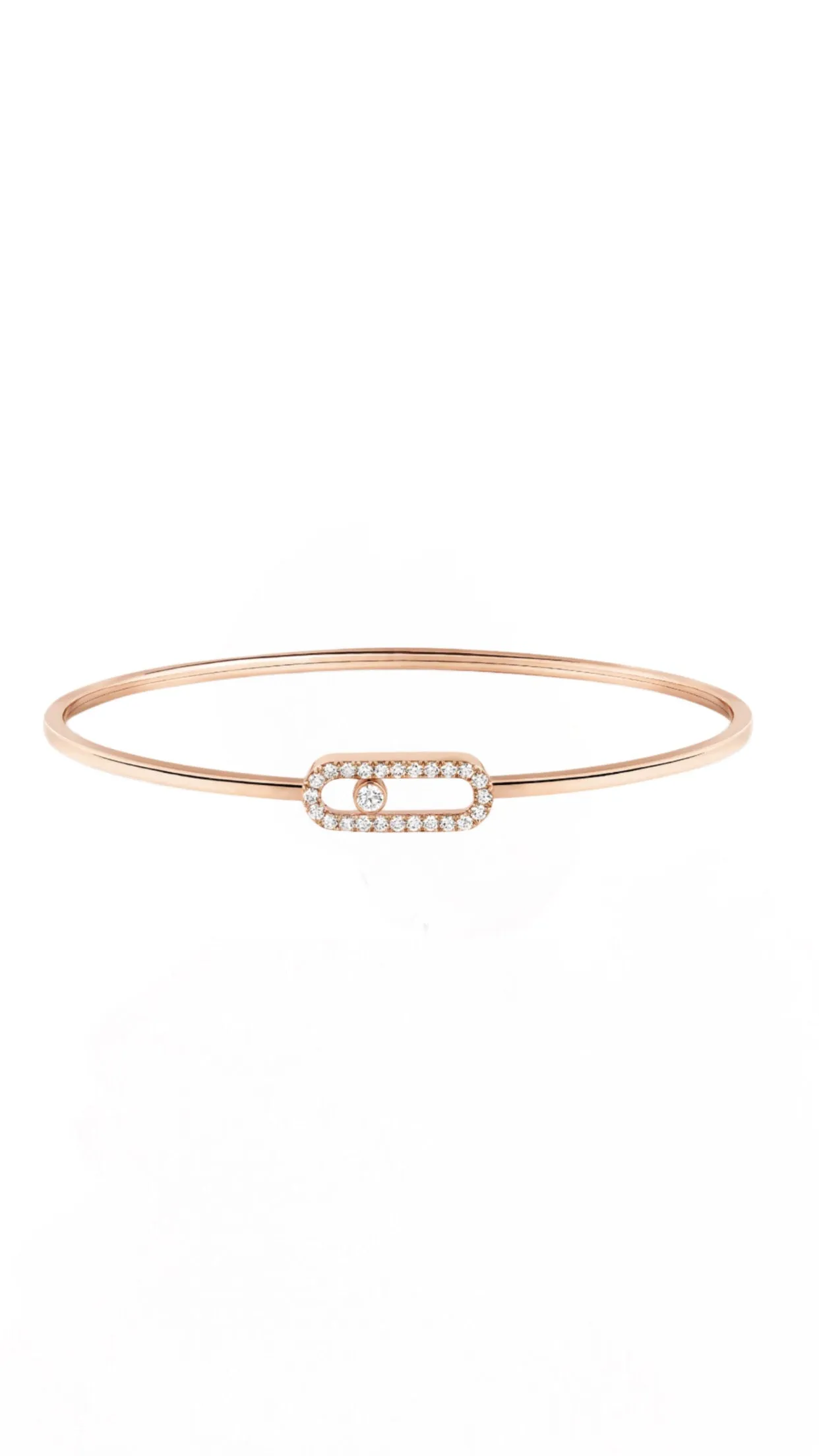 Move Uno Pavé Flex Bangle MM in Rose Gold with Diamonds