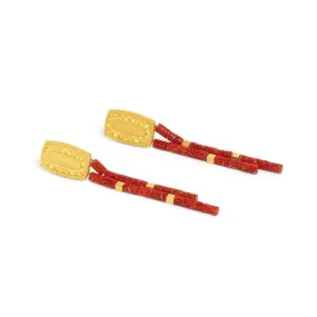 Movena Red Coral Earrings - 15786296