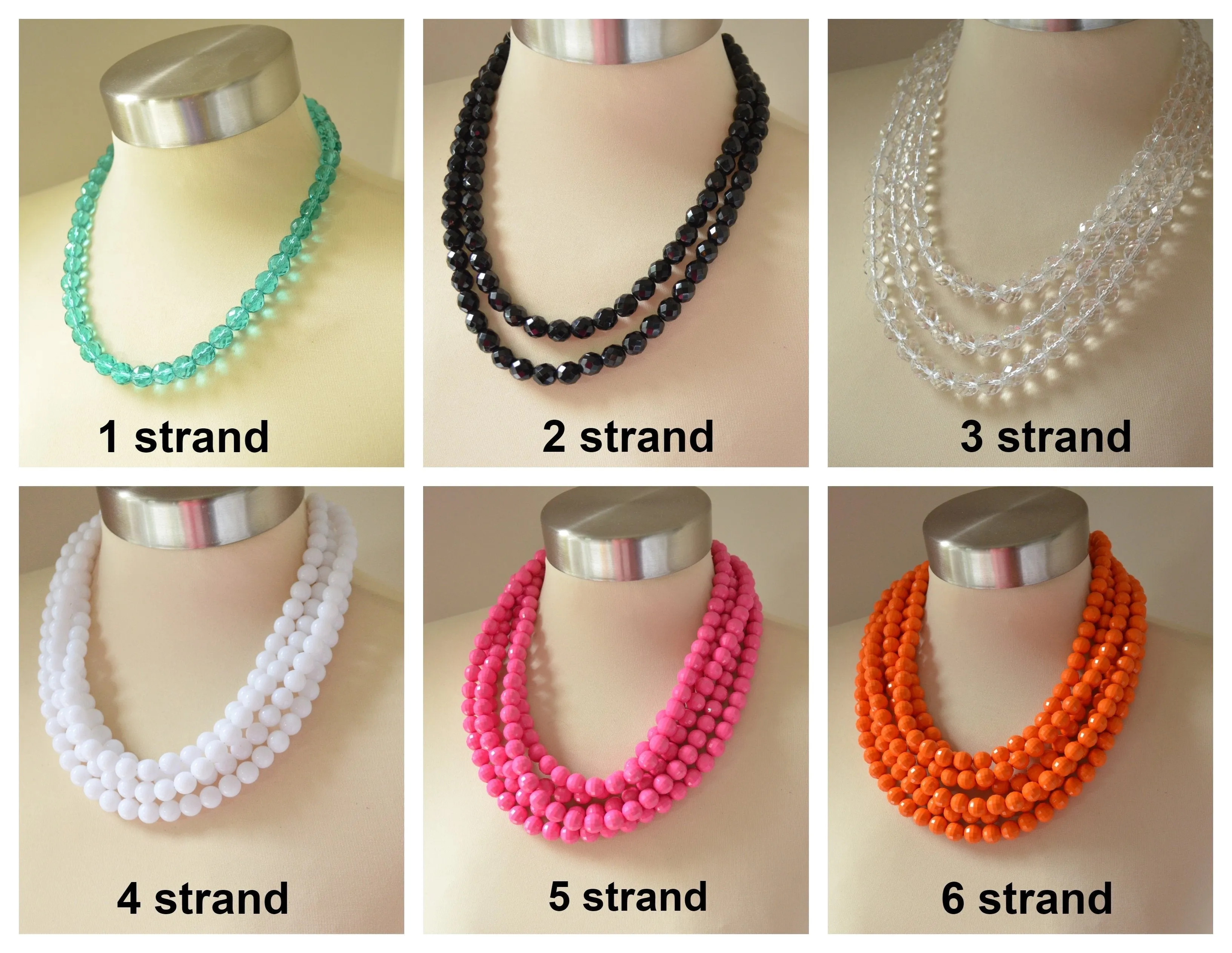 Multi Color Acrylic Lucite Bead Chunky Statement Necklace - Alana