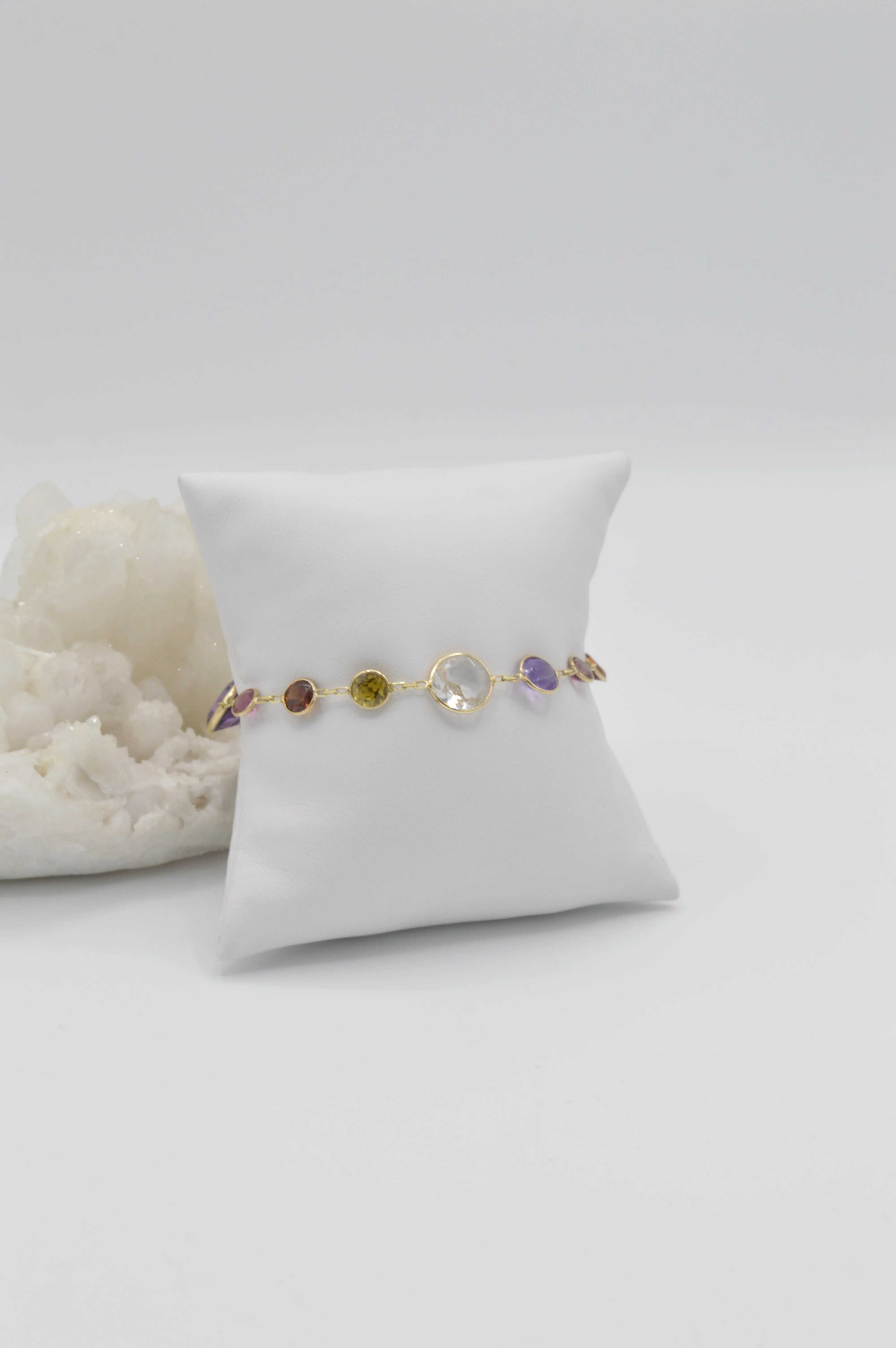 Multi-Gemstone Bracelet, 14k