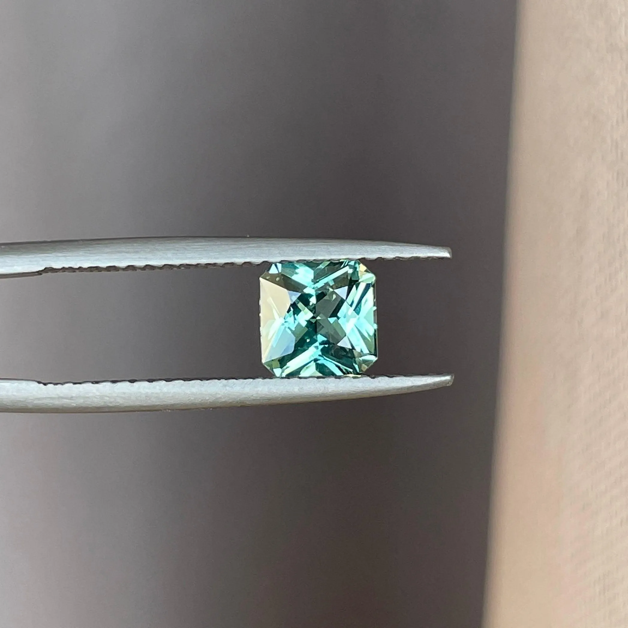 Natural Green Sapphire 1.16 crt Radiant Cut Corundum Wholesale Gem, Flawless faceted Loose Unmounted Gemstone, Vibrant Lustre and clarity