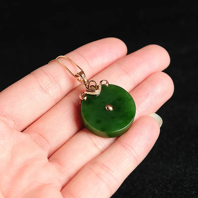 Natural Jade Pendant Nephrite Gold Pendant PT125