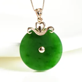 Natural Jade Pendant Nephrite Gold Pendant PT125
