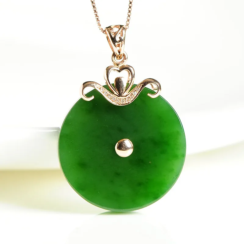 Natural Jade Pendant Nephrite Gold Pendant PT125