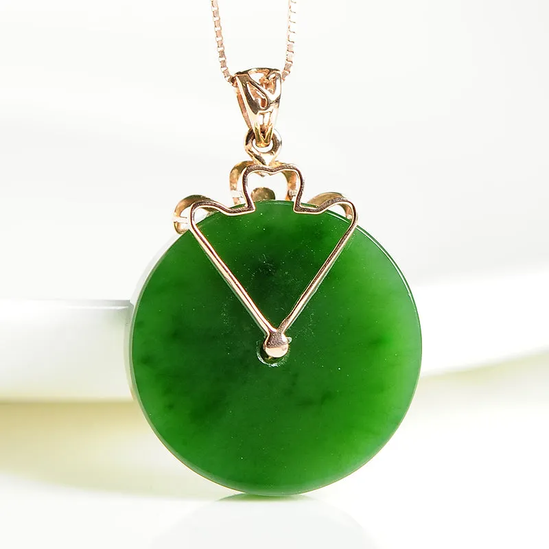 Natural Jade Pendant Nephrite Gold Pendant PT125