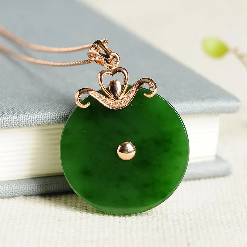 Natural Jade Pendant Nephrite Gold Pendant PT125
