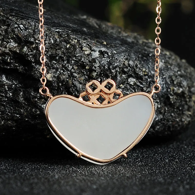 Natural Jade Pendant Nephrite Gold Pendant PT126
