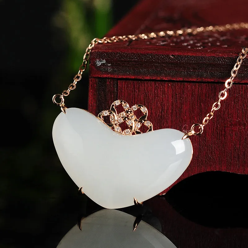 Natural Jade Pendant Nephrite Gold Pendant PT126