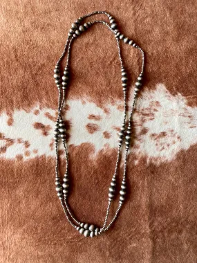 Navajo Style Pearl Long Necklace