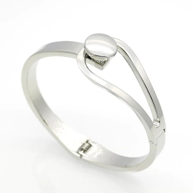 New Design Gold & Silver Plated Elasticity Bracelets & Bangles Simple Elegant Fashion Women Open Bangle