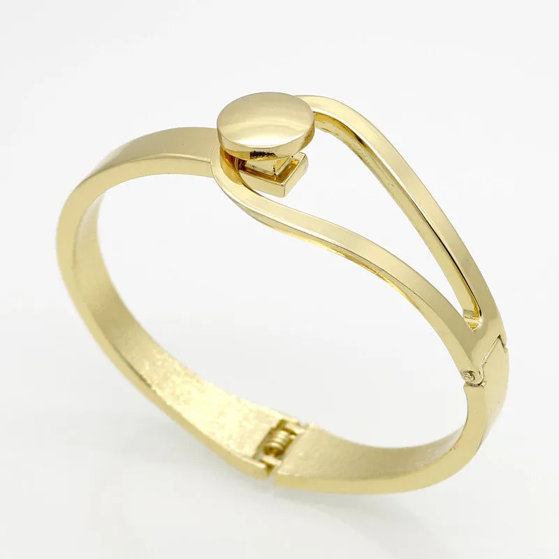 New Design Gold & Silver Plated Elasticity Bracelets & Bangles Simple Elegant Fashion Women Open Bangle