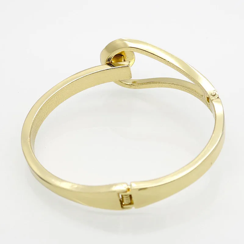 New Design Gold & Silver Plated Elasticity Bracelets & Bangles Simple Elegant Fashion Women Open Bangle