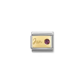 Nomination Composable Link January, Garnet Stone, 18K Gold