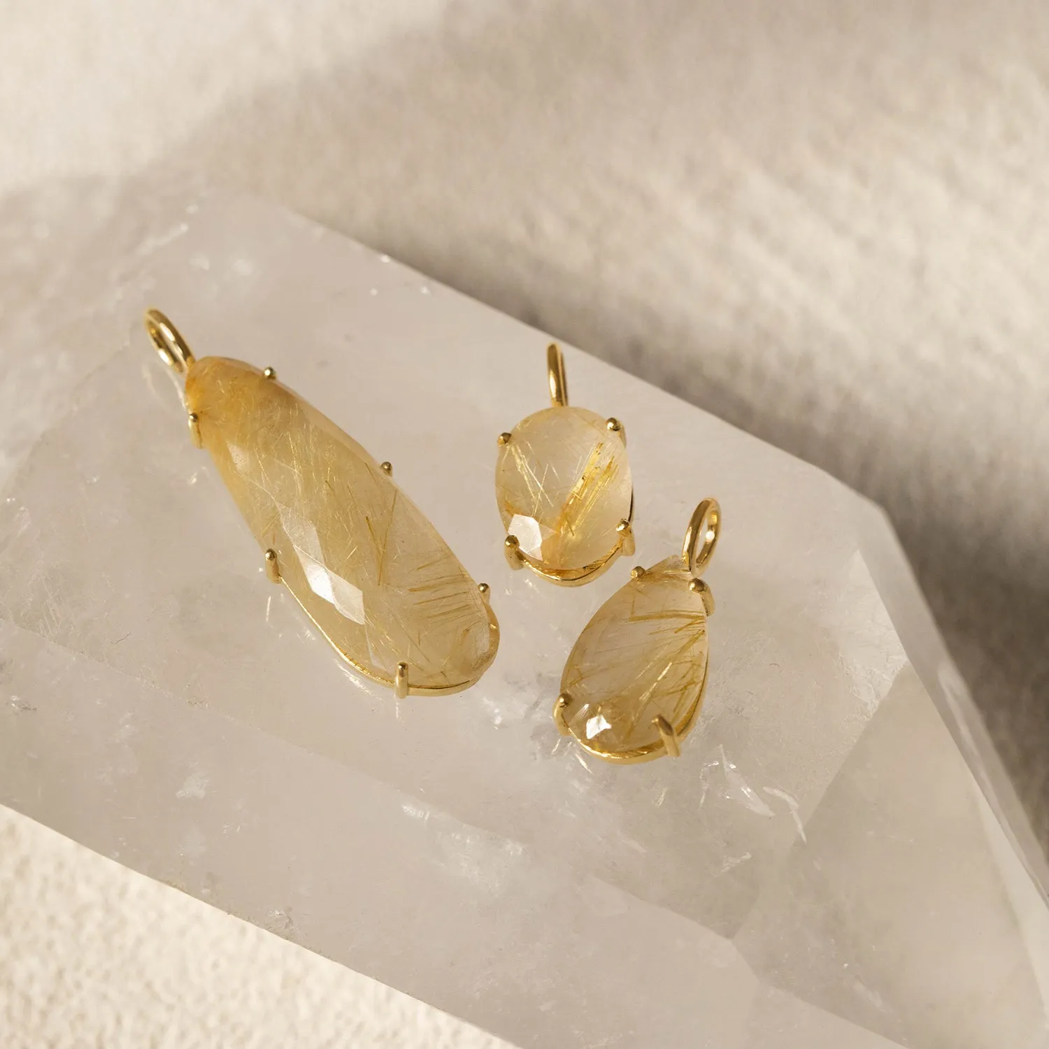 Oval Gem Charm | Rutilated Quartz