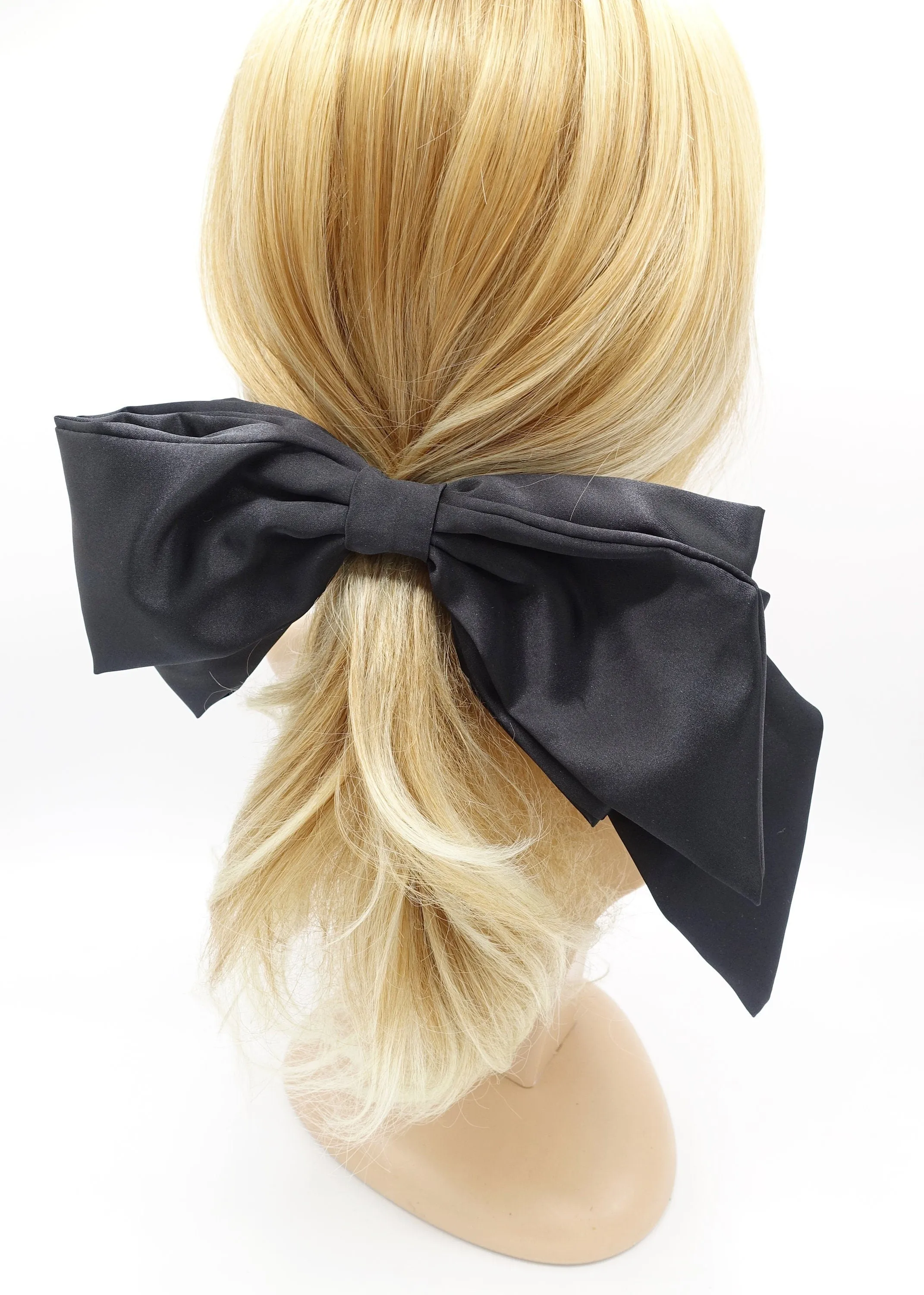 oversized hair bow satin asymmetric hair bow for women