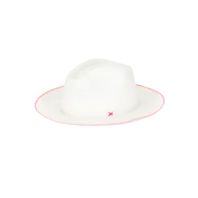 Paresi Panama Hat, Neon Pink Stitch
