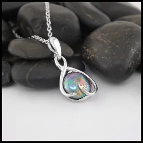 Peacock Colored Coin Pearl Necklace